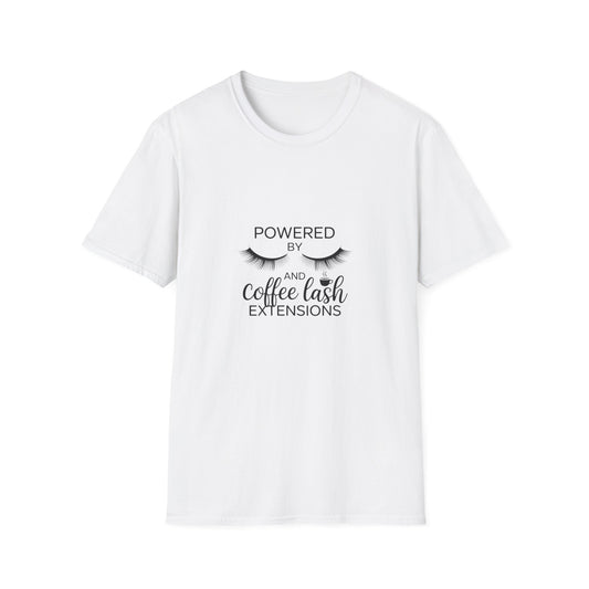 Empowering Lash Lover T-Shirt | Powered By My Extensions | Chic Beauty Tee for Lash Artists & Fans