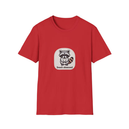 Cute Snack Obsessed Raccoon T-Shirt | Adorable Animal Lover Funny Tee | Must-Have Graphic Gift for Foodies