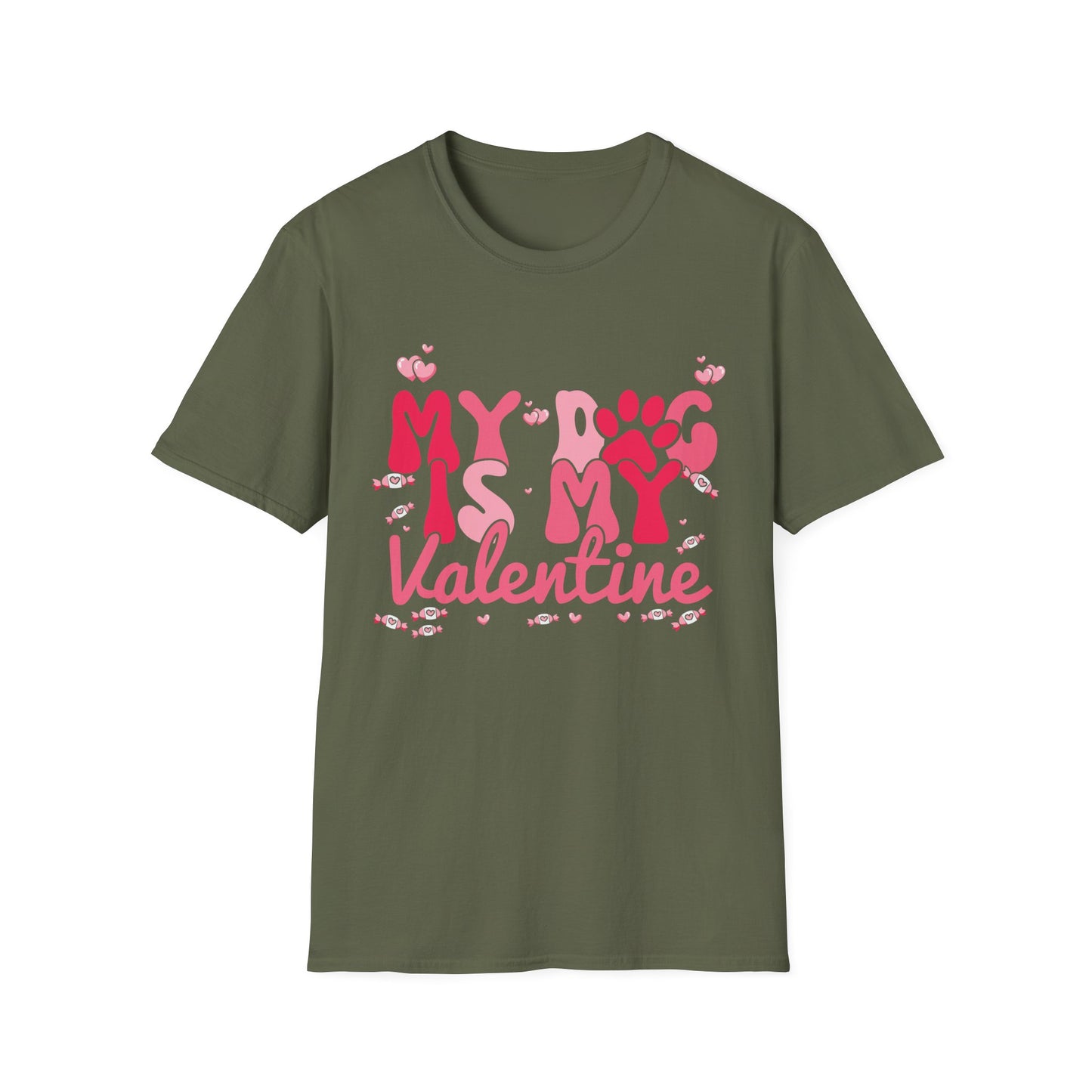 Adorable "My Dog Is My Valentine" T-Shirt | Sweet Paw Print Pet Lover's Tee | Heartfelt Valentine's Day Gift