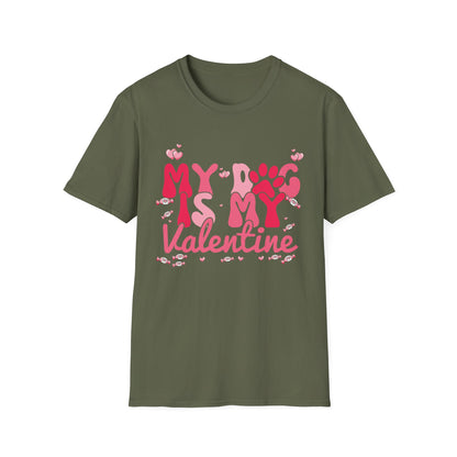 Adorable "My Dog Is My Valentine" T-Shirt | Sweet Paw Print Pet Lover's Tee | Heartfelt Valentine's Day Gift