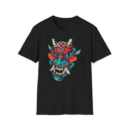 Epic Vibrant Japanese Oni Demon Mask T-Shirt | Mystical Hannya Culture Tee | Bold Streetwear Graphic Art