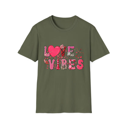 Charming Love Vibes T-Shirt | Trendy Valentine's Day Hearts, Plaid & Leopard Print Tee for Women