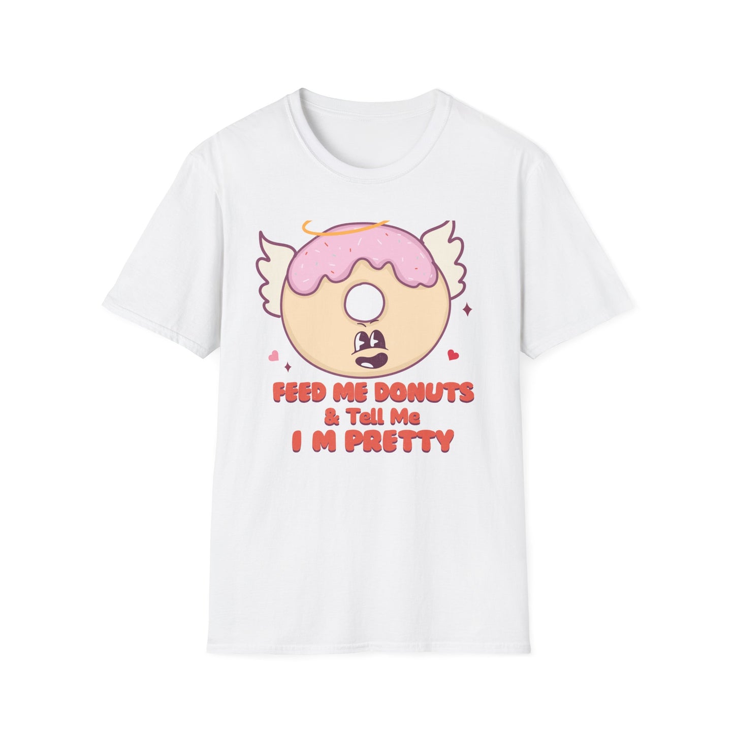 Sweet Angel Donut T-Shirt: 'Feed Me Donuts & Tell Me I'm Pretty' Funny Foodie Tee, Adorable Gift!