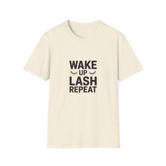 WAKE UP LASH REPEAT T-Shirt | Chic Eyelash Tech & Beauty Lover Tee | Empowering Lash Artist Gift Top