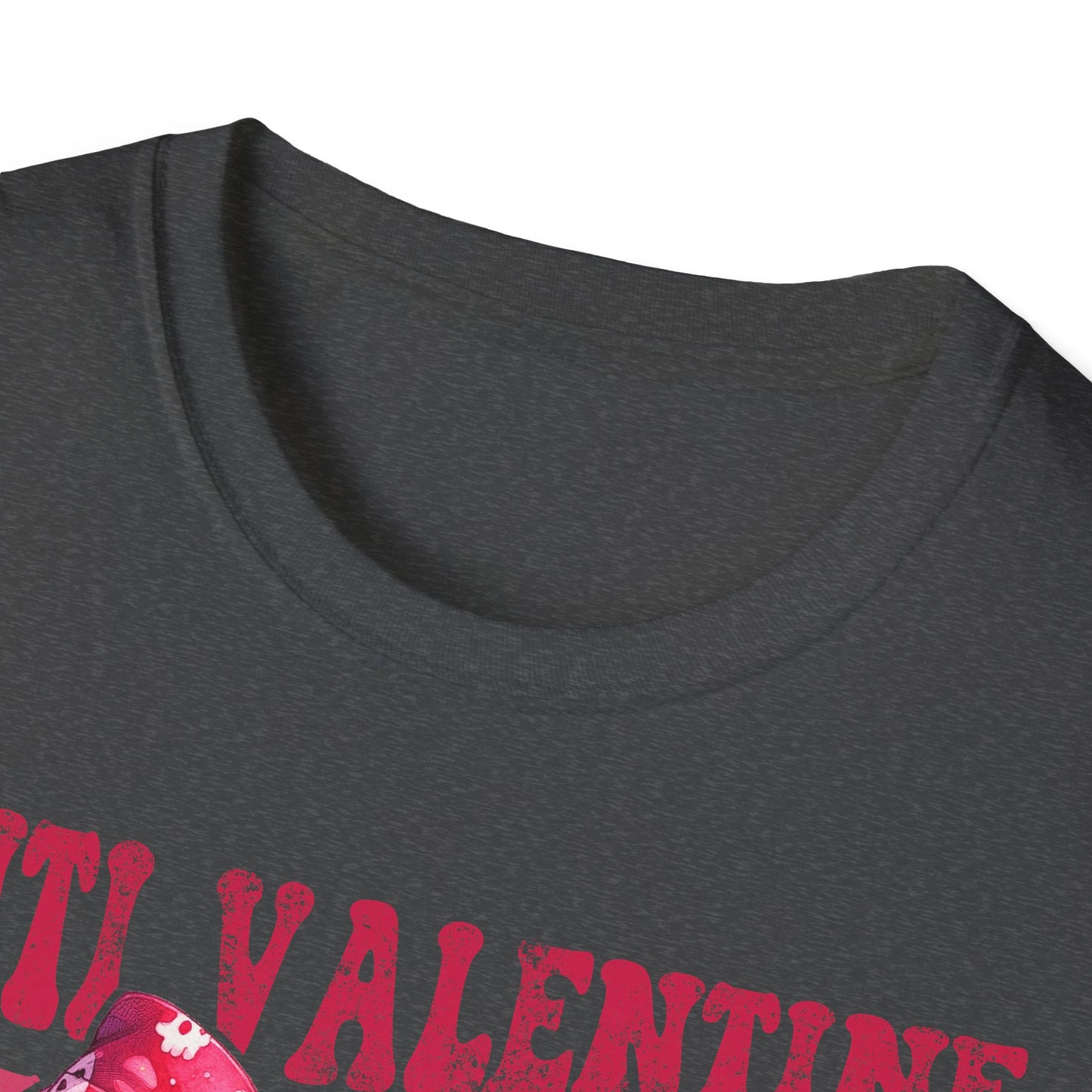 Sassy Anti Valentine's Club T-Shirt: Edgy Pink Skull Bow Tee | Unique Valentine's Day Rejection & Goth Aesthetic Statement Top