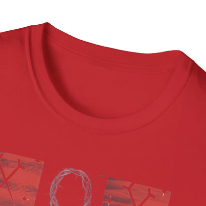 Meaningful Christian 'Original Love Letters' T-Shirt | Unique Cross & Crown of Thorns Design - Faith Tic-Tac-Toe Apparel