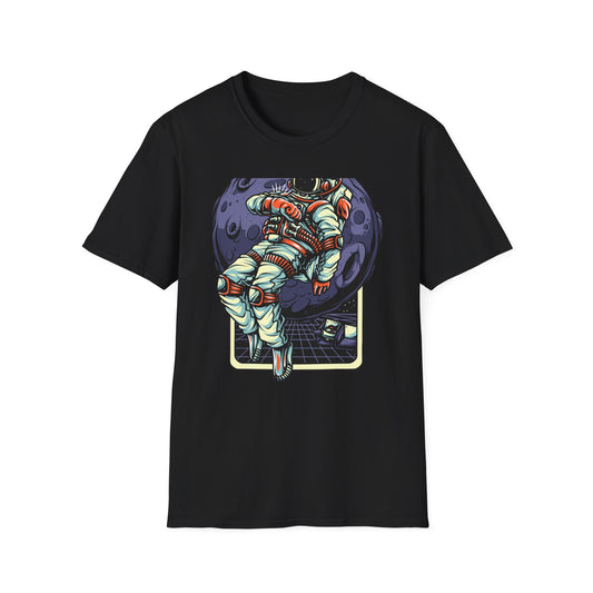 Epic Spaceman Time Check T-Shirt | Retro Astronaut Moon Mission Tee | Unique Sci-Fi Graphic Apparel for Space Lovers