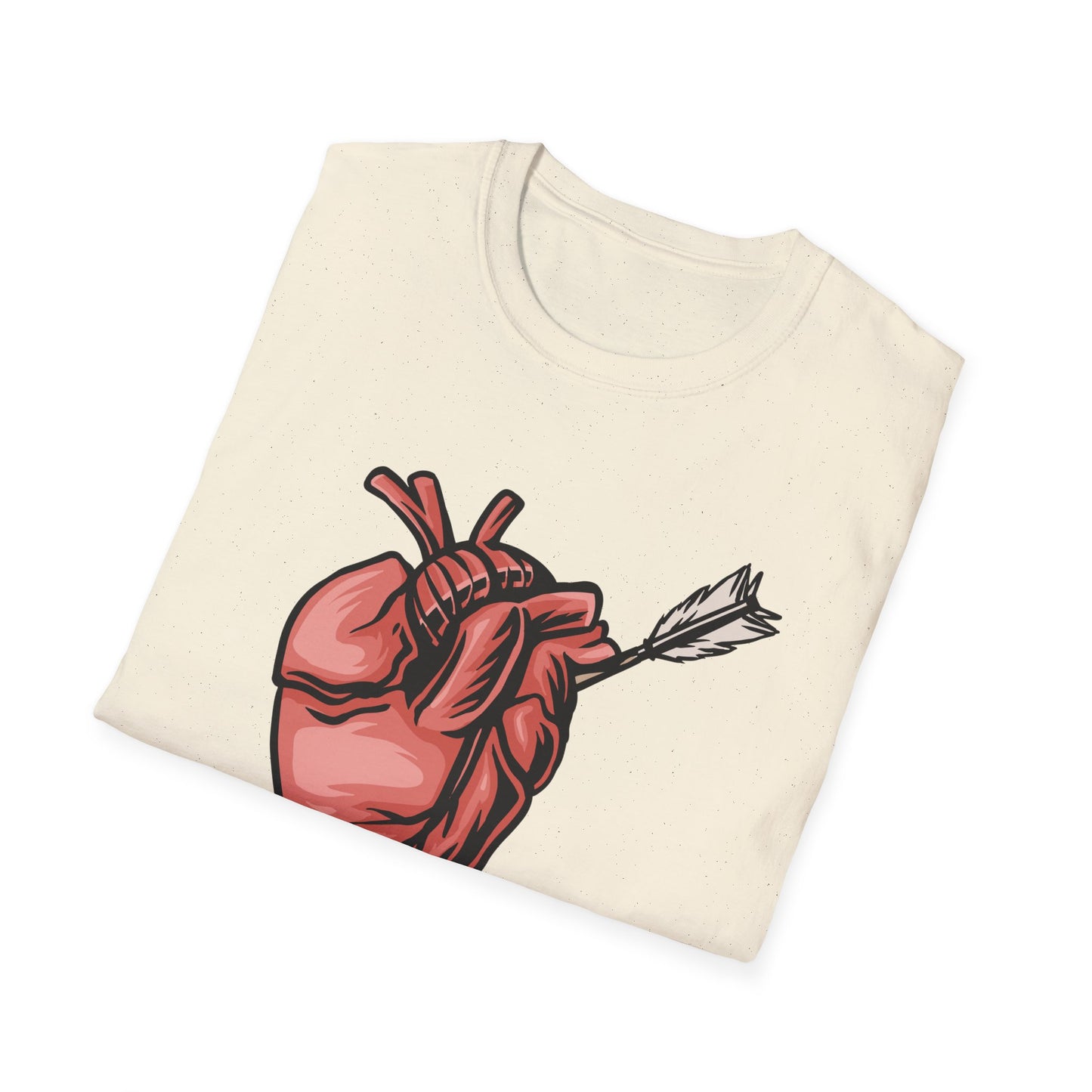 Striking Pierced Anatomical Heart T-Shirt | Edgy Love & Passion Tee | Unique Gothic Statement Graphic Shirt
