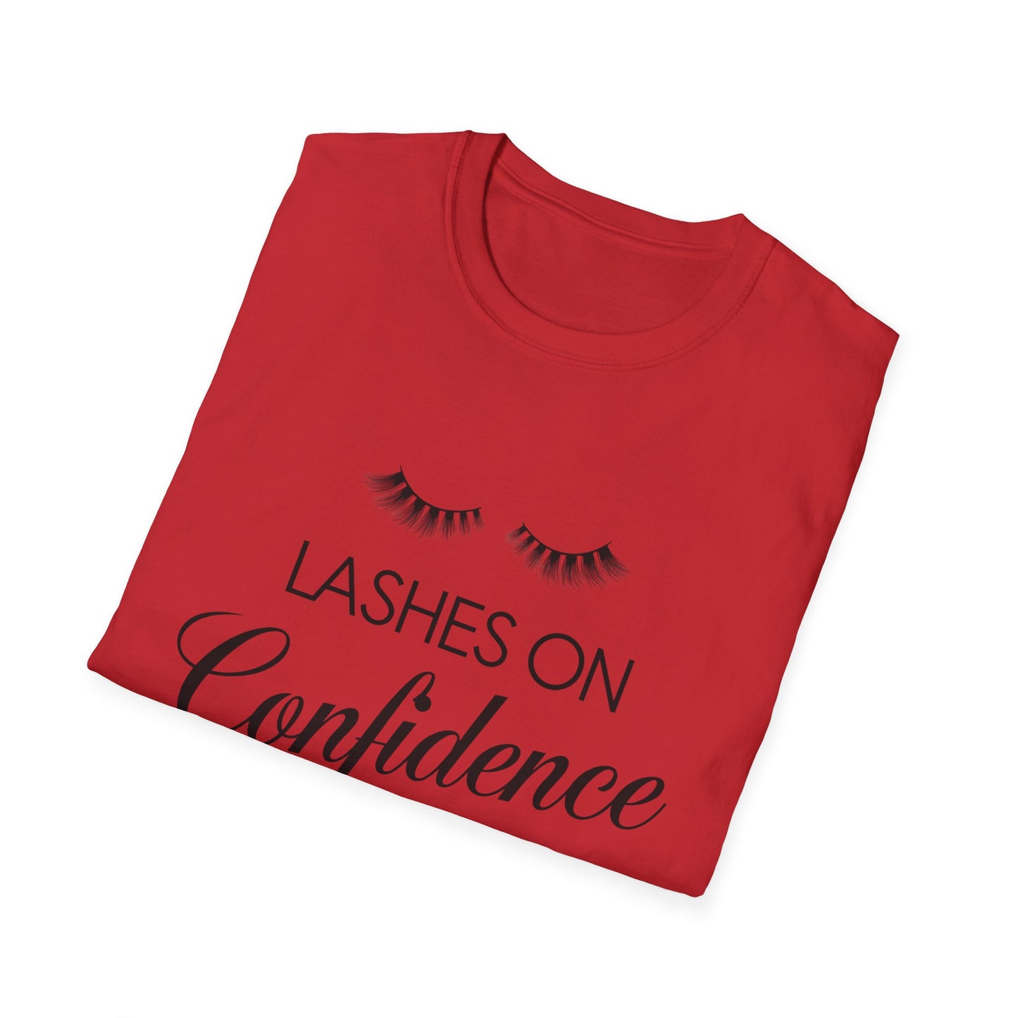 Empowering 'Lashes On Confidence Up' T-Shirt | Chic Lash Lover Tee for Women | Trendy Beauty Queen Gift