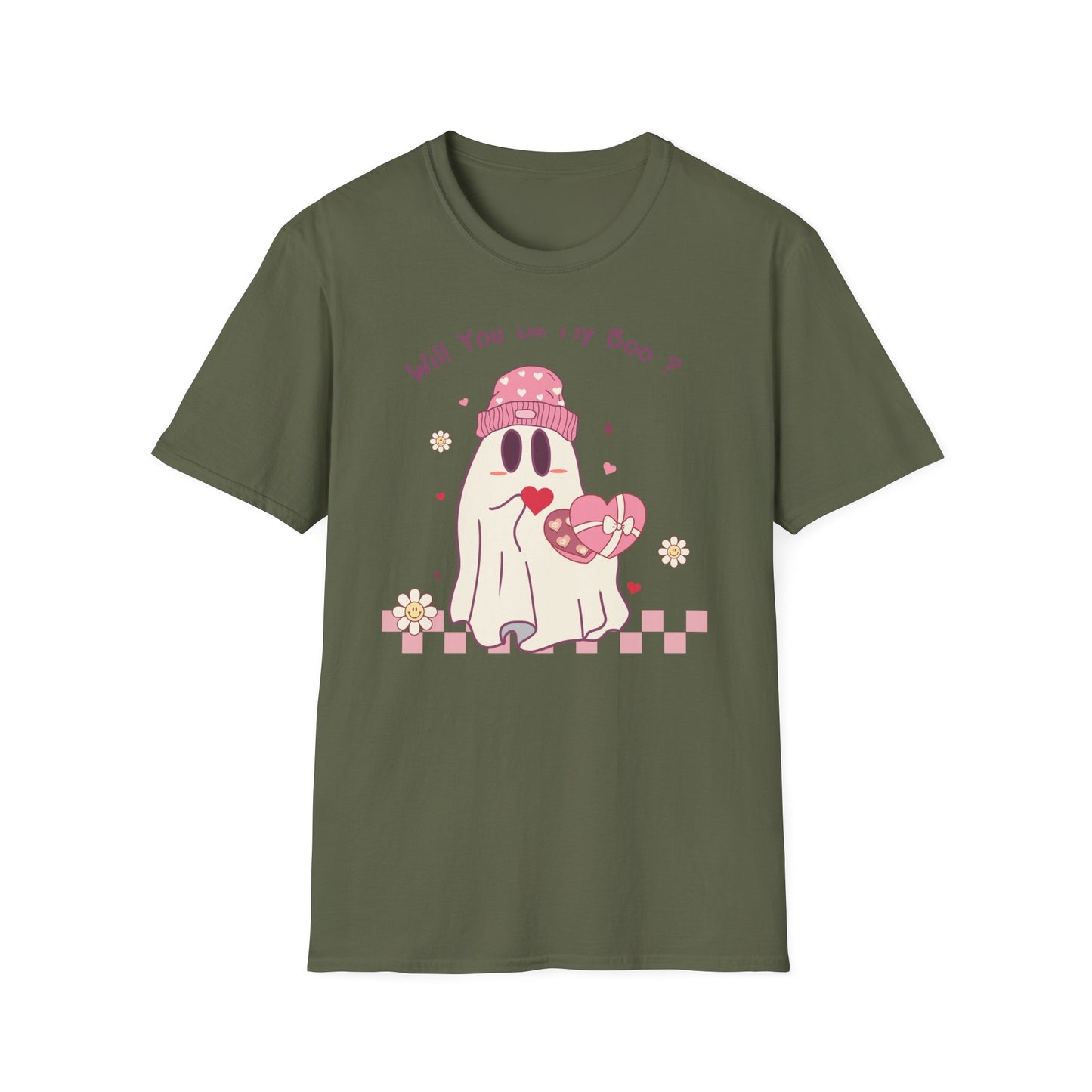 Adorable 'Will You Be My Boo' Ghost T-Shirt - Sweet Valentine's Day Proposal Tee - Cute Romantic Gift Apparel