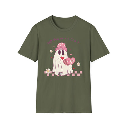 Adorable 'Will You Be My Boo' Ghost T-Shirt - Sweet Valentine's Day Proposal Tee - Cute Romantic Gift Apparel