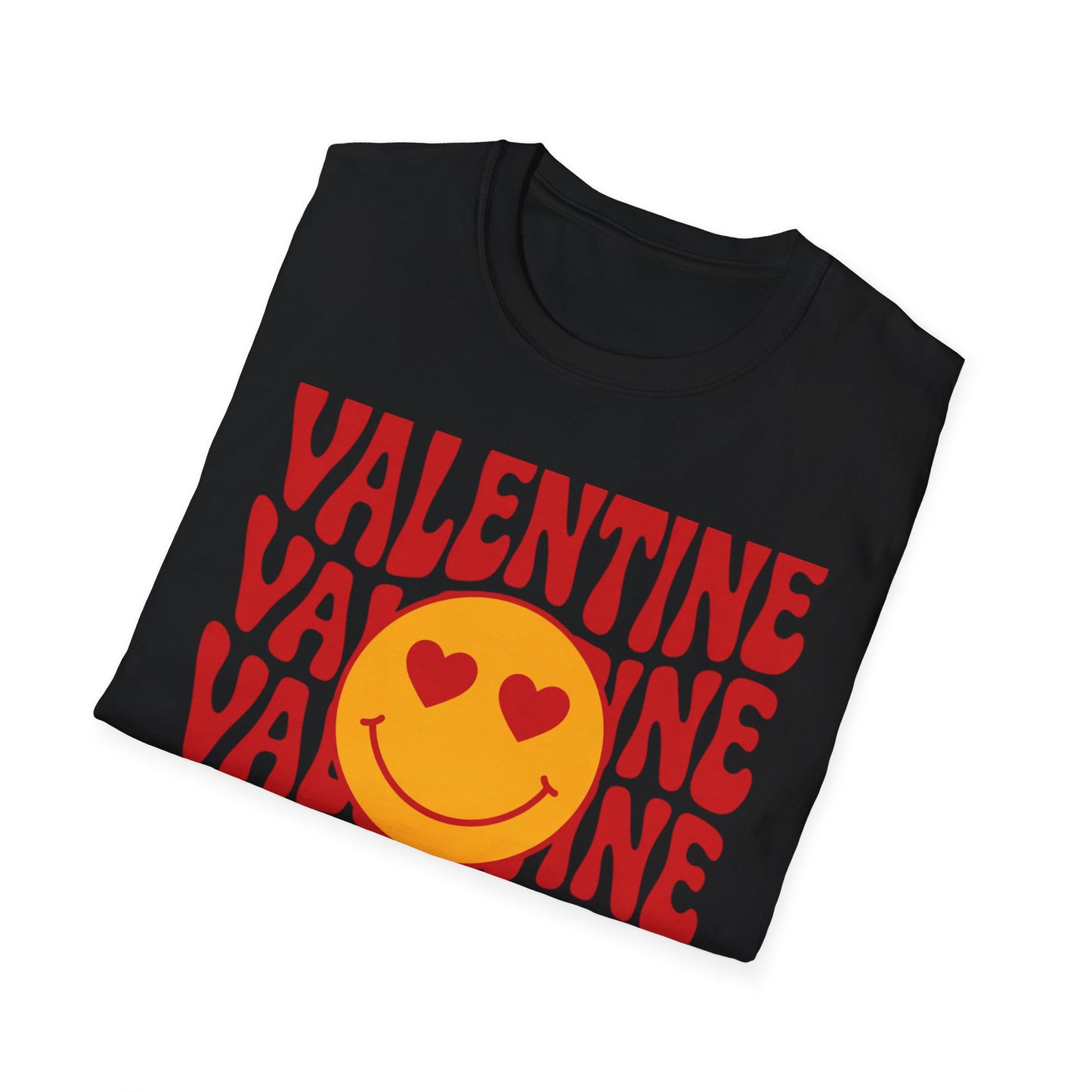 Groovy Valentine's Day Smiley Face T-Shirt | Heart Eyes Retro Love Tee | Cute & Trendy Gift for Her & Him | Unique V-Day Apparel