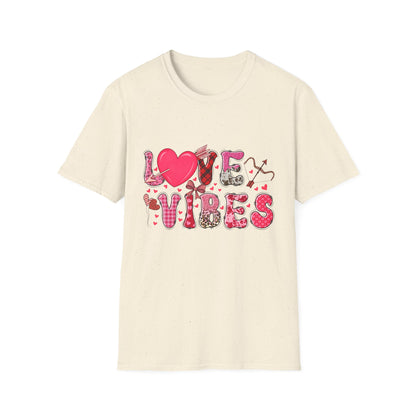 Charming Love Vibes T-Shirt | Trendy Valentine's Day Hearts, Plaid & Leopard Print Tee for Women
