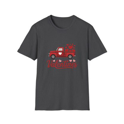 Sweet Valentine's Day Red Truck T-Shirt - Vintage Love Hearts Pickup Tee for Her & Him | Charming Romantic Gift
