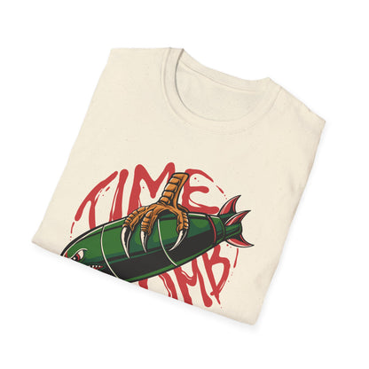 Bold Time Bomb Shark Missile T-Shirt | Edgy Tattoo Style Graphic Tee | Unleash Your Unique Statement
