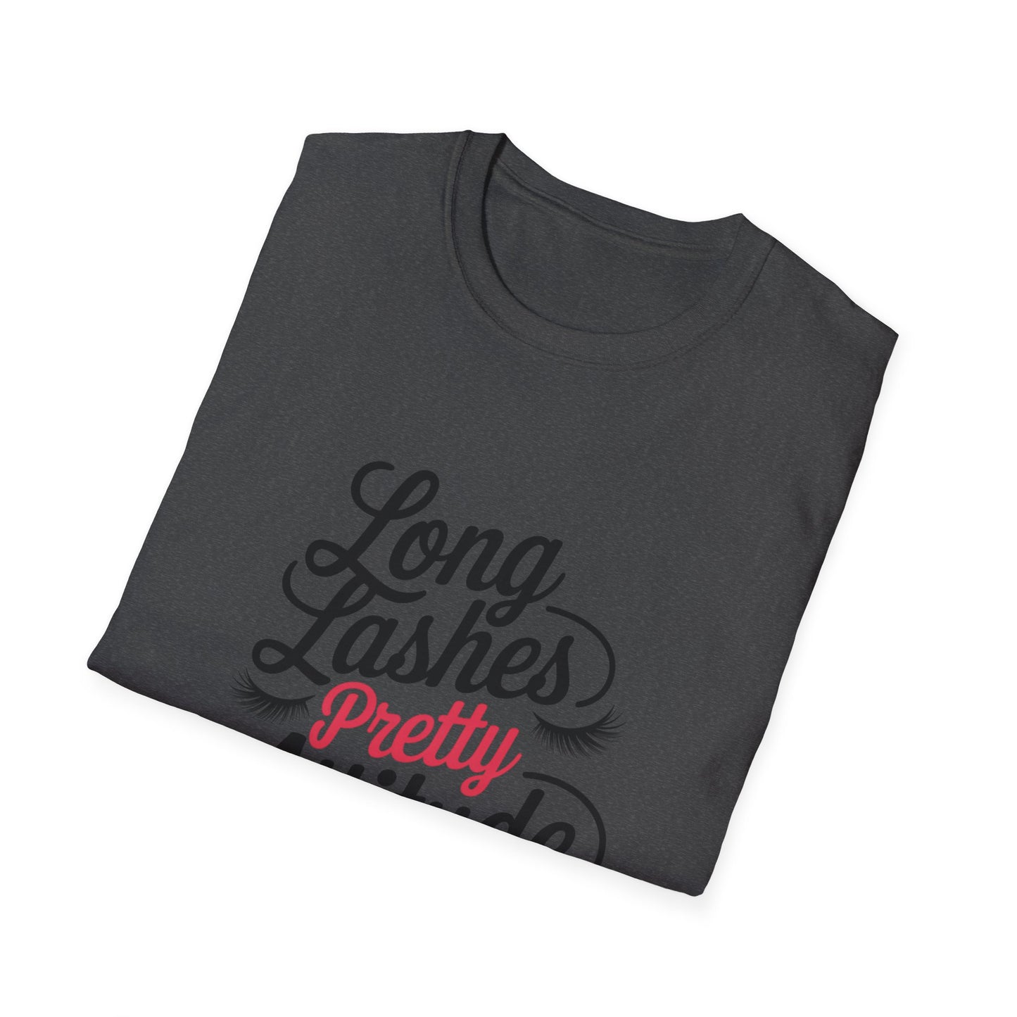 Stunning 'Pretty' Pink Script T-Shirt with Elegant Lashes | Chic Women's Glamour & Beauty Tee | Vibrant Fashion Statement