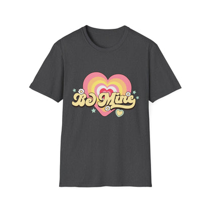 Groovy Be Mine Heart T-Shirt | Retro Pastel Valentine's Day Love Tee for Her | Adorable & Sweet Gift