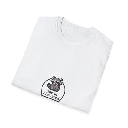 Snack Obsessed Raccoon T-Shirt | Cute Foodie Animal Lover Tee | Funny & Adorable Graphic Design | Perfect Gift