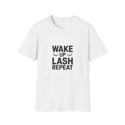 WAKE UP LASH REPEAT T-Shirt | Chic Eyelash Tech & Beauty Lover Tee | Empowering Lash Artist Gift Top