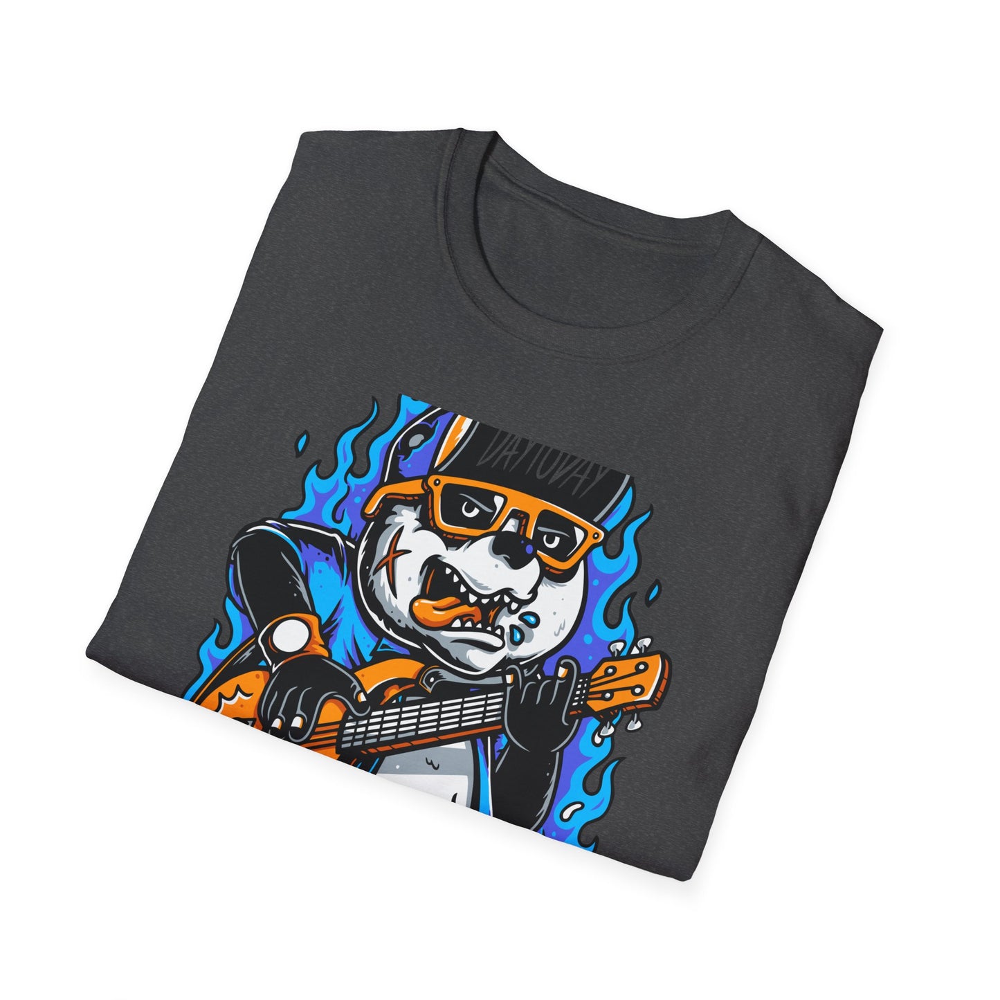 Epic Punk Rock Panda Guitar T-Shirt - Cool Musician Graphic Tee for Men & Women | Vibrant Streetwear Top