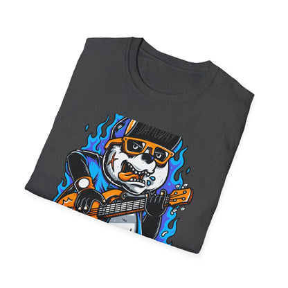 Epic Punk Rock Panda Guitar T-Shirt - Cool Musician Graphic Tee for Men & Women | Vibrant Streetwear Top