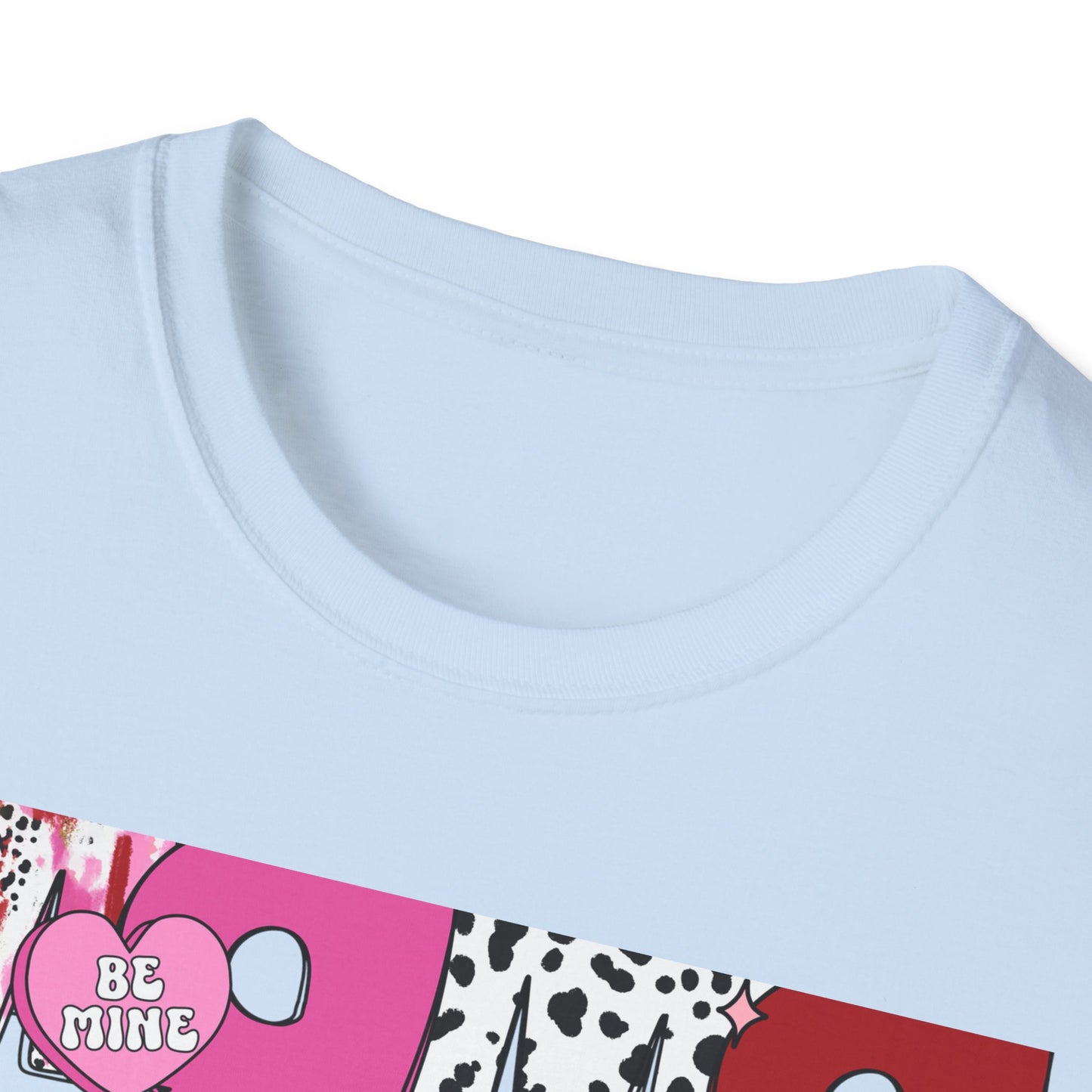 Chic Mama Valentine T-Shirt: Sparkling Cupid, Dalmatian Spots & Be Mine Hearts. Trendy Gift for Moms!