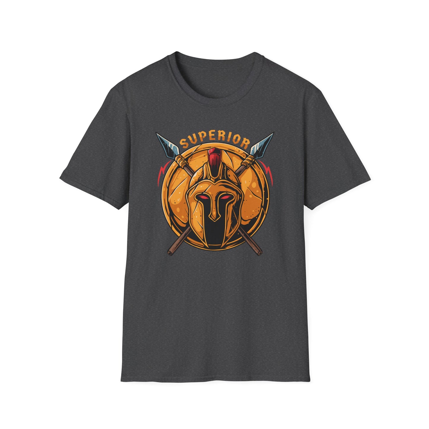 Superior Spartan Warrior T-Shirt: Epic Greek Helmet & Spears Design - Unleash Your Inner Strength