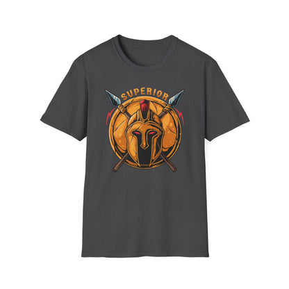 Superior Spartan Warrior T-Shirt: Epic Greek Helmet & Spears Design - Unleash Your Inner Strength