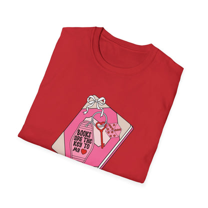 Books Are The Key To My Heart T-Shirt - Adorable Book Lover Tee for Readers & Bibliophiles