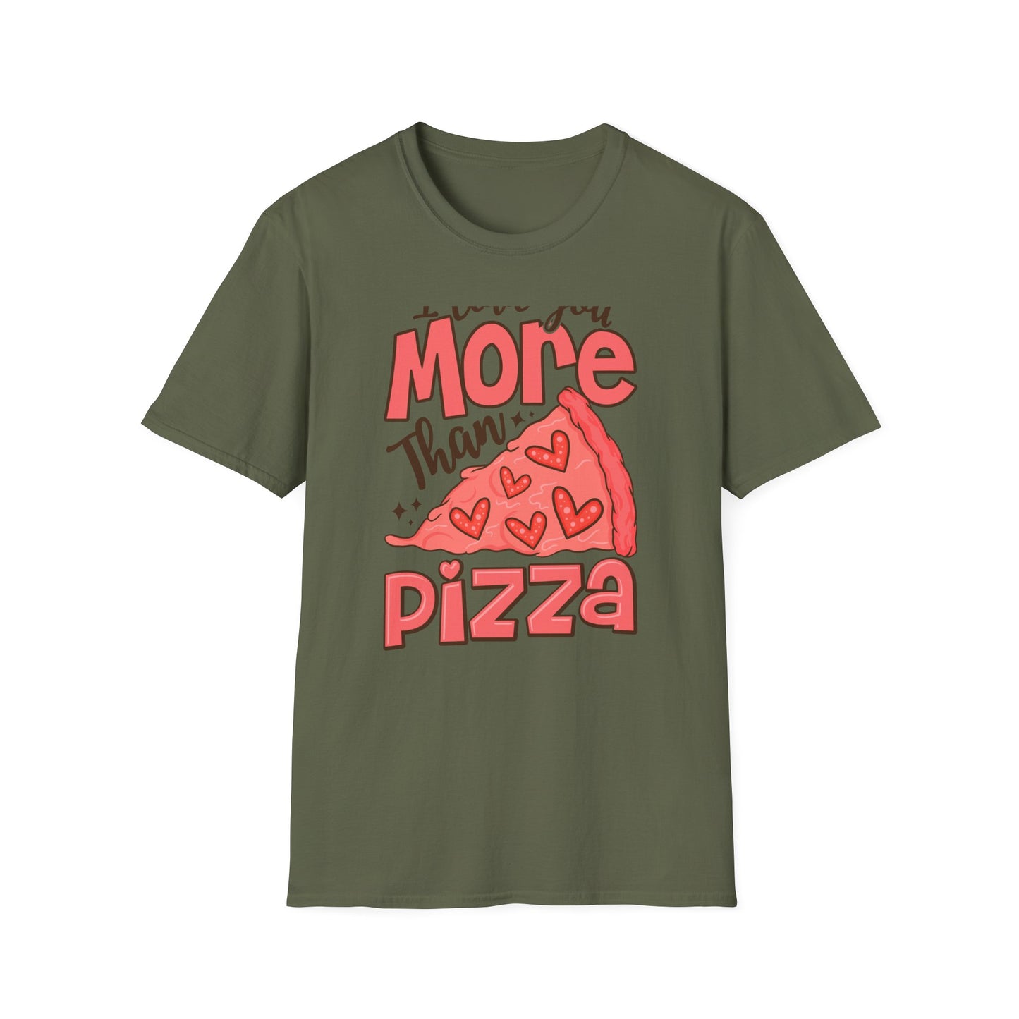 Hilarious 'I Love You More Than Pizza' T-Shirt - Cute Valentine's Day Gift for Foodie Couples & Partners