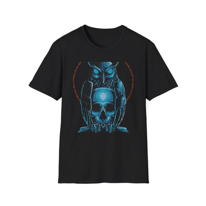 Epic Mystic Owl & Skull T-Shirt – Striking Gothic Wisdom Tee | Unique Dark Fantasy Apparel Gift