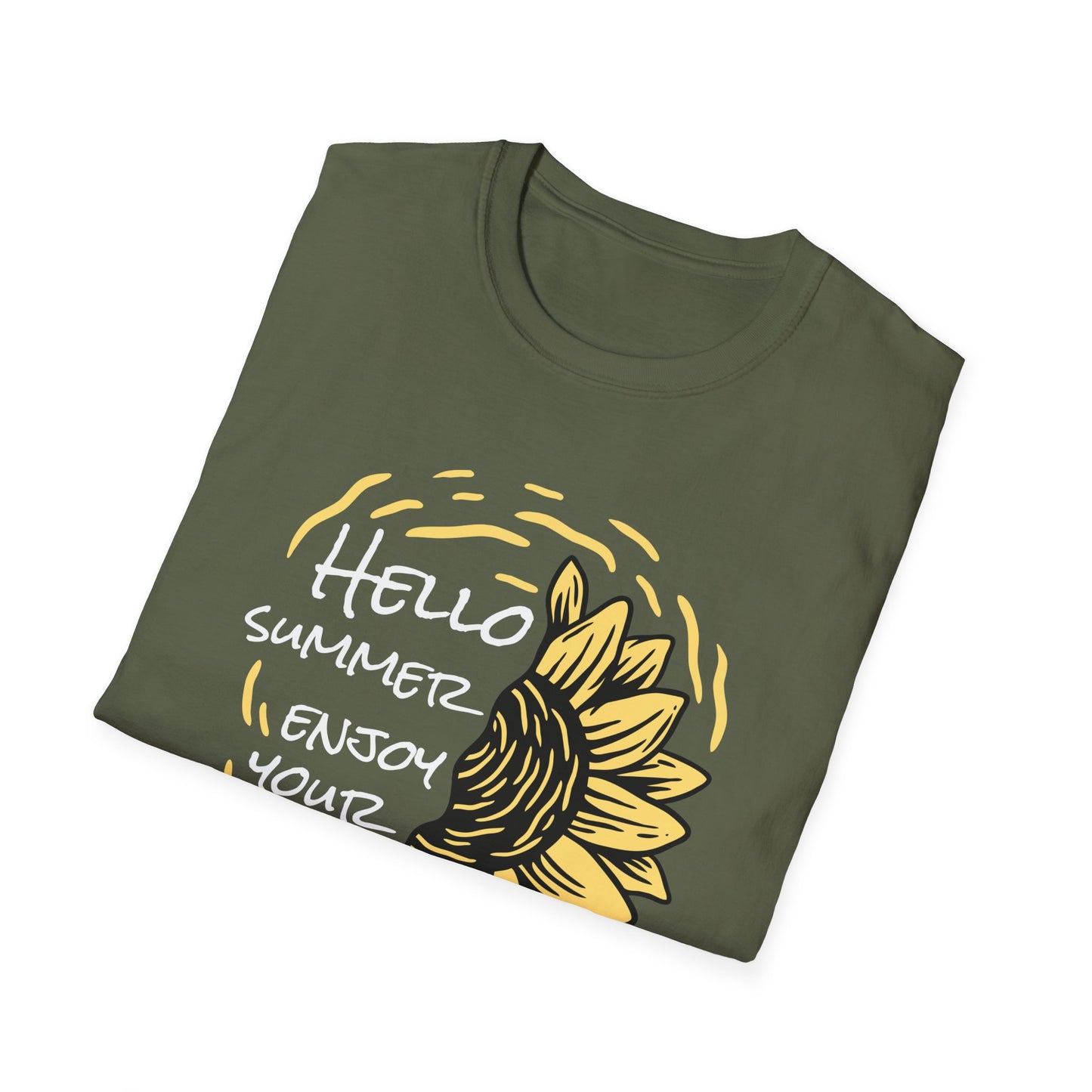 Radiant Half Sunflower T-Shirt | Unique Hand-Drawn Floral Tee for Sunny Vibes & Nature Lovers