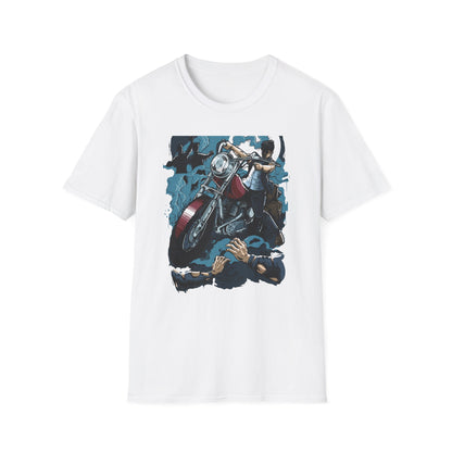 Epic Zombie Apocalypse Hunter T-Shirt - Fearless Biker Survival Horror Tee for Gamers & Fans - Thrilling Crossbow Rider Design