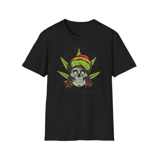 Don't Panic It's Organic Rasta Skull T-Shirt - Chill Cannabis Reggae Tee | Unique Stoner Gift for Him/Her