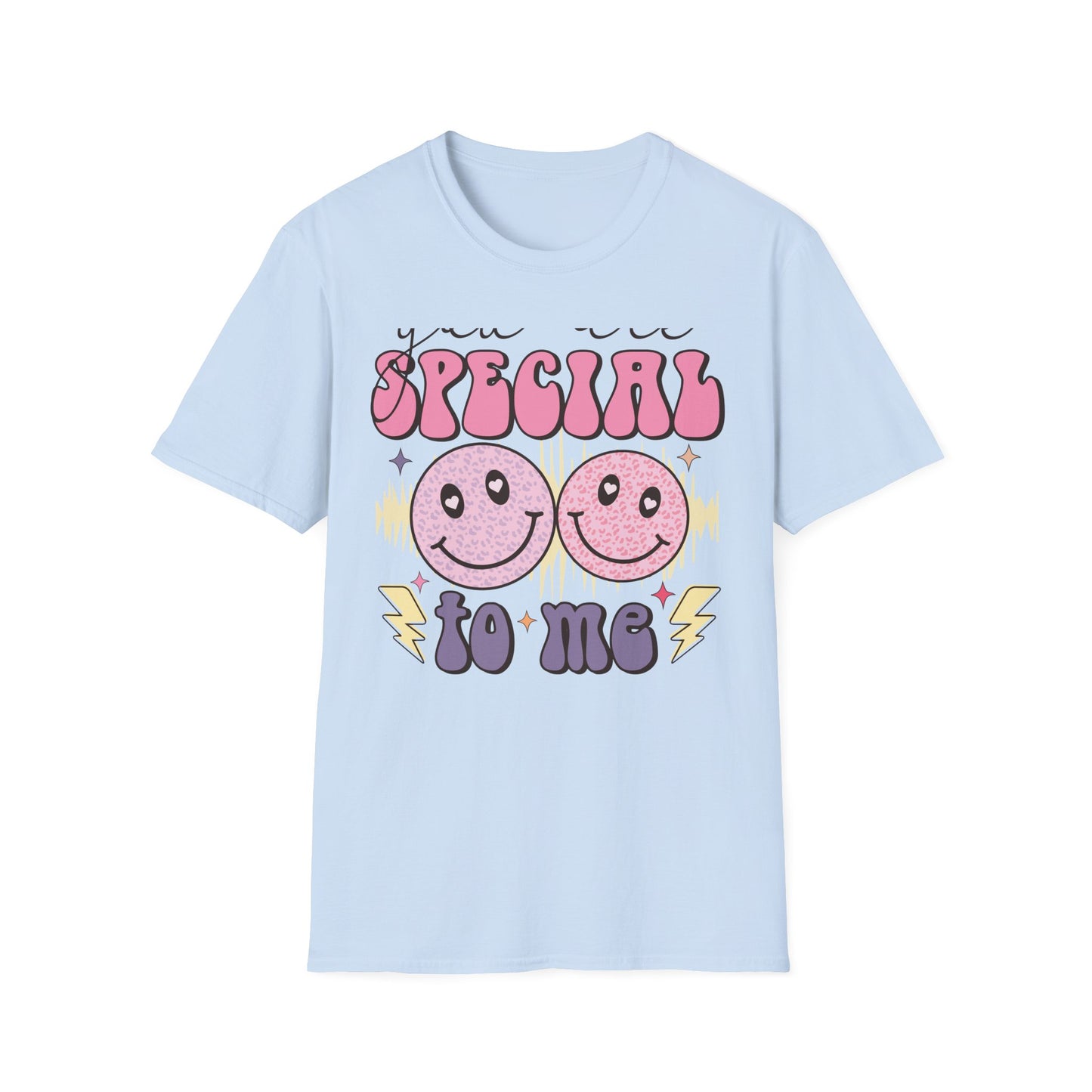 Groovy 'You Are Special To Me' T-Shirt | Retro Smiley Heart Eyes Tee | Unique Appreciation Gift for Loved Ones