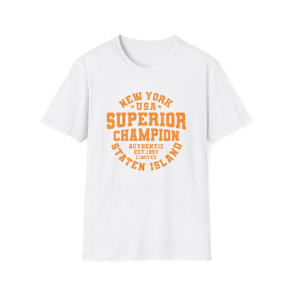 Staten Island NYC Champion T-Shirt | Bold New York USA Superior Est. 1997 Distressed Style Tee