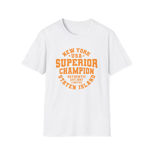Staten Island NYC Champion T-Shirt | Bold New York USA Superior Est. 1997 Distressed Style Tee