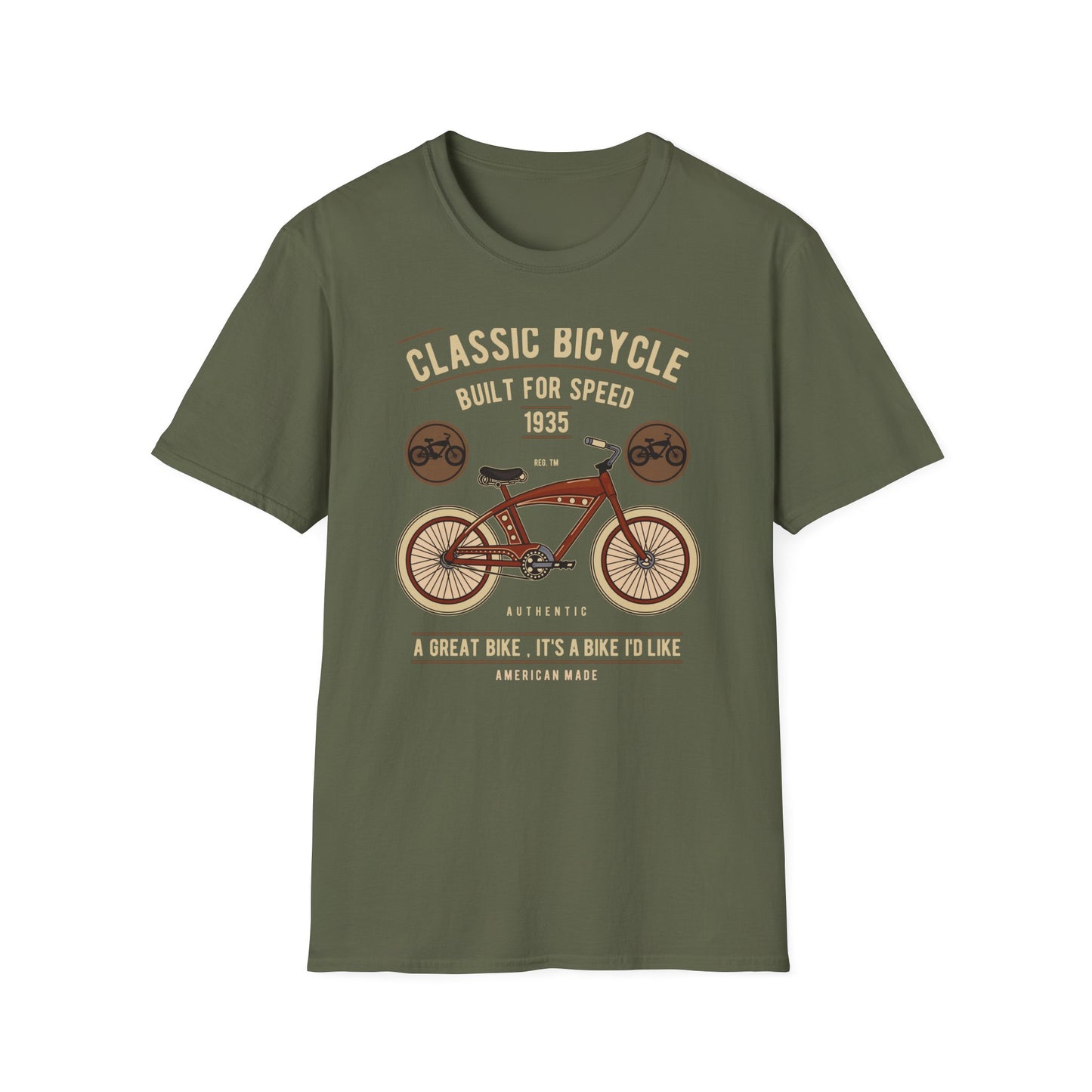 Legendary 1935 Classic Bicycle T-Shirt - Authentic Vintage Cycling Enthusiast Tee | American Made Retro Bike