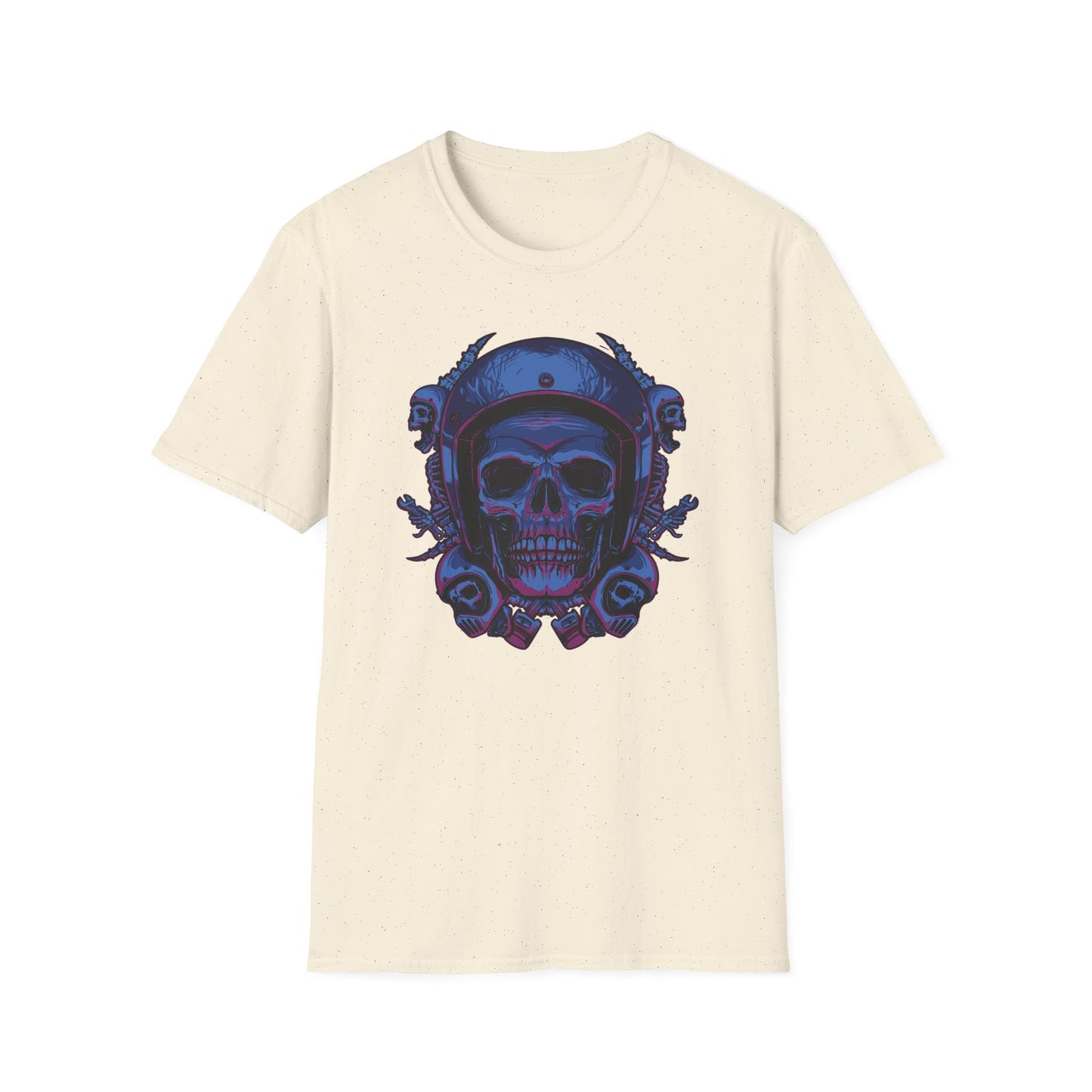Epic Biker Skull T-Shirt | Mechanic Engine Design | Vintage Motorcycle Hot Rod Graphic Tee | Rebel Rider Gift