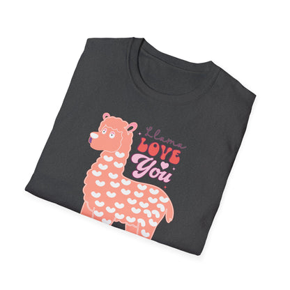 Sweet Llama Love You T-Shirt - Adorable Pink Llama Tee with Hearts & Stars - Perfect Valentine's Day Gift