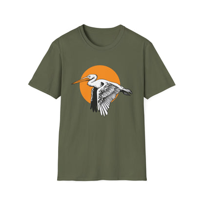 Majestic Flying Pelican T-Shirt - Bold Coastal Bird Art Tee for Nature Lovers | Unique & Eye-Catching Gift