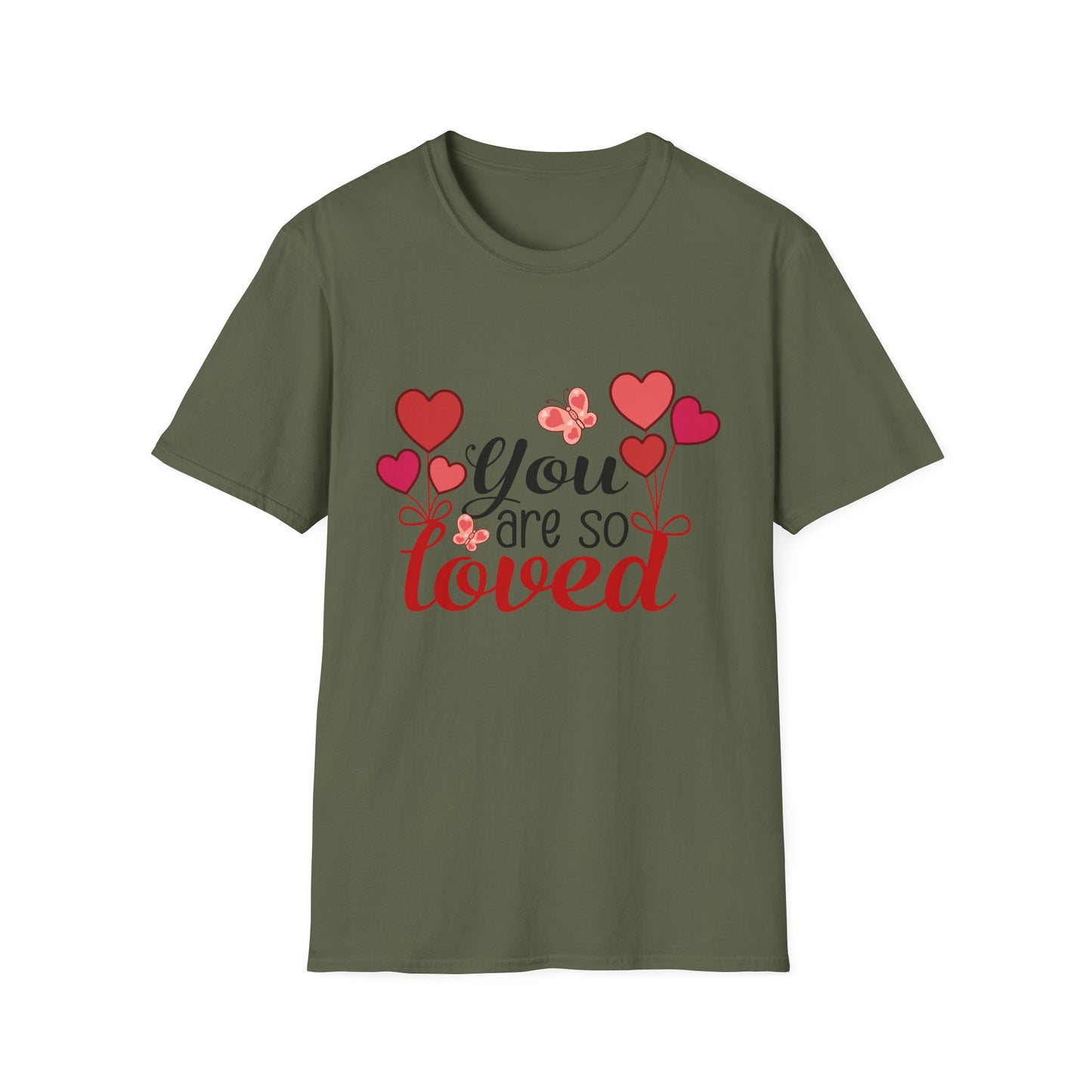 Romantic 'Love You' Heart Balloons & Butterflies T-Shirt - Sweet Valentine's Day & Anniversary Gift for Couples