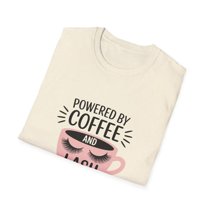 Ultimate Powered By Coffee & Lash Extensions T-Shirt | Trendy Beauty Lover & Lash Tech Gift Tee