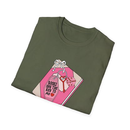 Enchanting 'Books Are The Key' T-Shirt | Adorable Book Lover Gift Tee | Cozy Reader Aesthetic Apparel