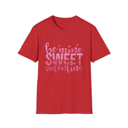 Charming "Be Mine Sweet Valentine" T-Shirt | Adorable Pink Hearts & Glitter Print | Perfect Romantic Gift Tee for Her
