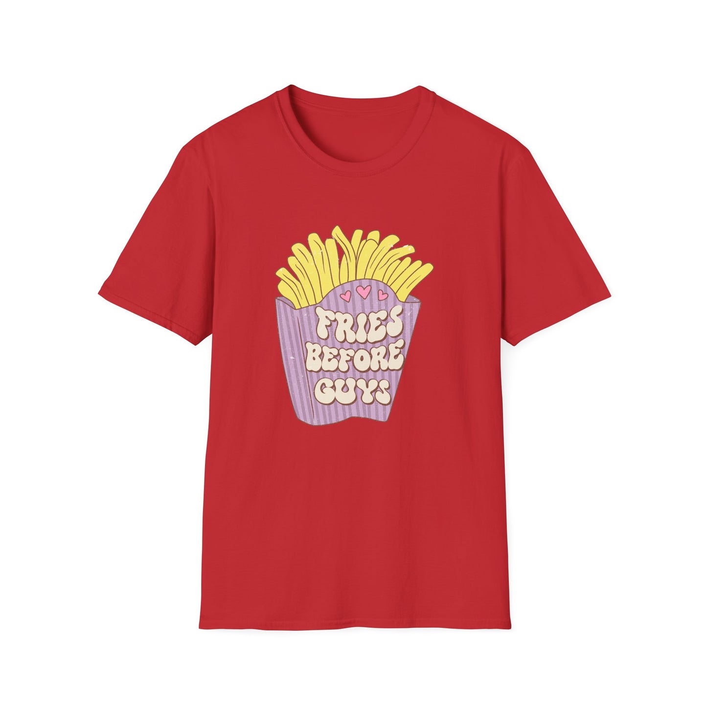 Hilarious "Fries Before Guys" T-Shirt | Trendy Retro Foodie Tee for Women, Bachelorette Parties & Best Friend Gifts