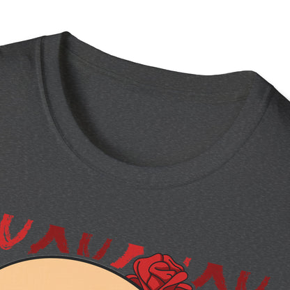 Charming XOXO Skull & Roses T-Shirt | Sweet Gothic Love Tee | Unique Edgy Romantic Print-on-Demand Apparel Gift