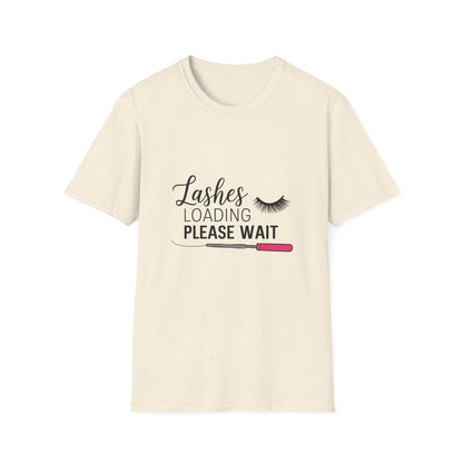 Lashes Loading Funny T-Shirt | Eyelash Lover & Makeup Artist Tee | Trendy Beauty Glam Shirt Gift