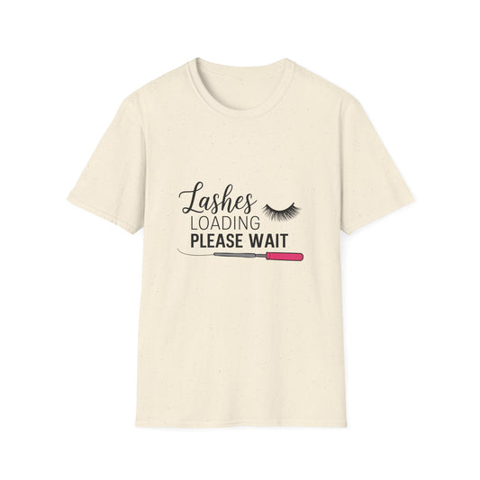 Lashes Loading Funny T-Shirt | Eyelash Lover & Makeup Artist Tee | Trendy Beauty Glam Shirt Gift