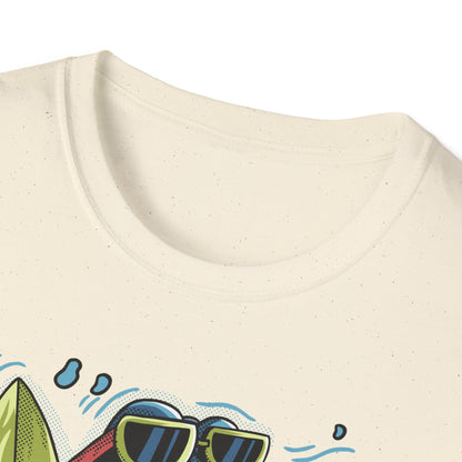 Chill Shark Summer Surfer T-Shirt | Funny Beach Vacation & Ocean Lover Tee | Awesome Ocean Vibes Gift for Men & Women